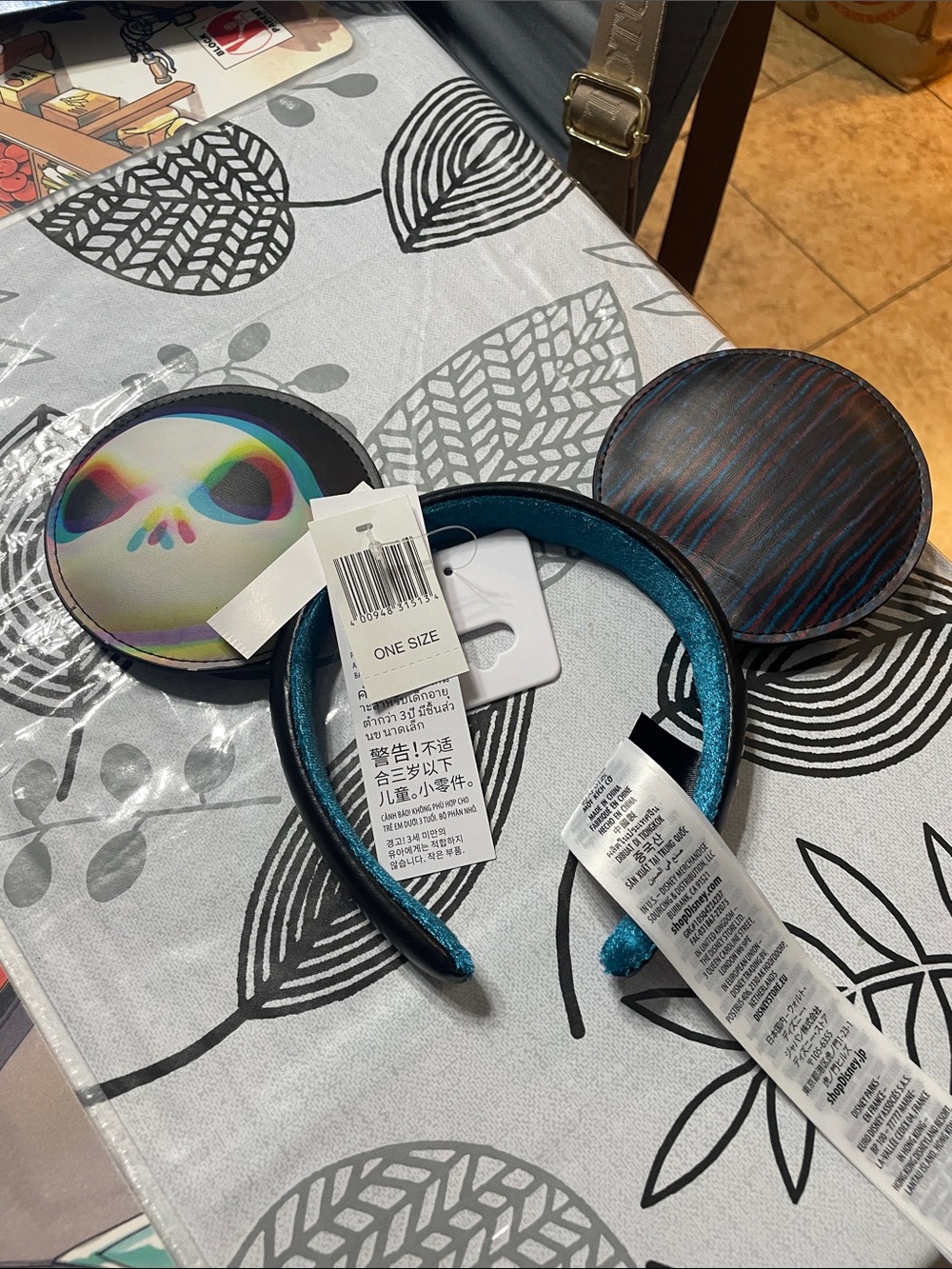 Disney Teal Metallic Skull Ear Headband